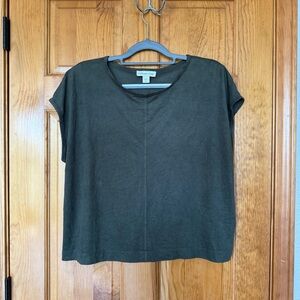 Coldwater Creek Women's Dark Green Short Sleeve Top